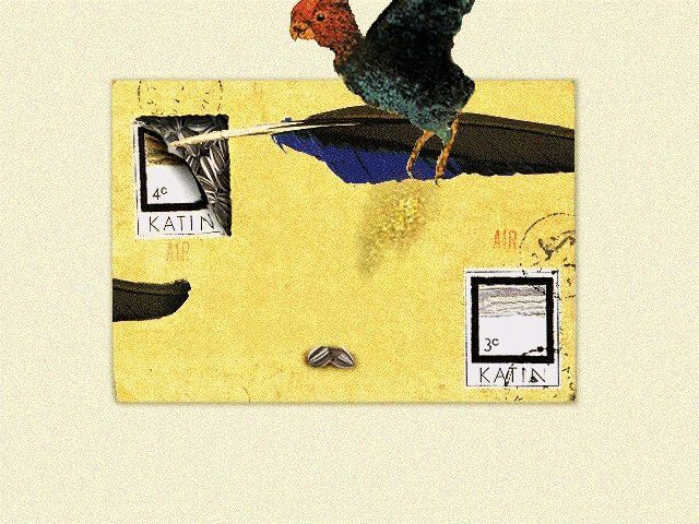 Ceremony of Innocence (Windows) screenshot: Parrot flew away from a picture, turning postcard over.