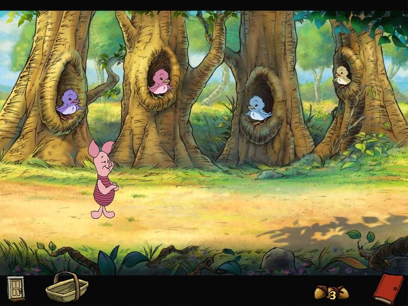 Piglet's Big Game (Windows) screenshot: Wish you could hear these birds!