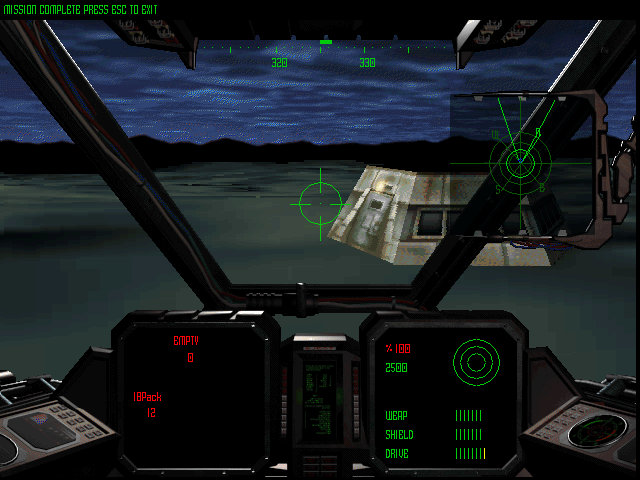 Shattered Steel (DOS) screenshot: First mission completed.