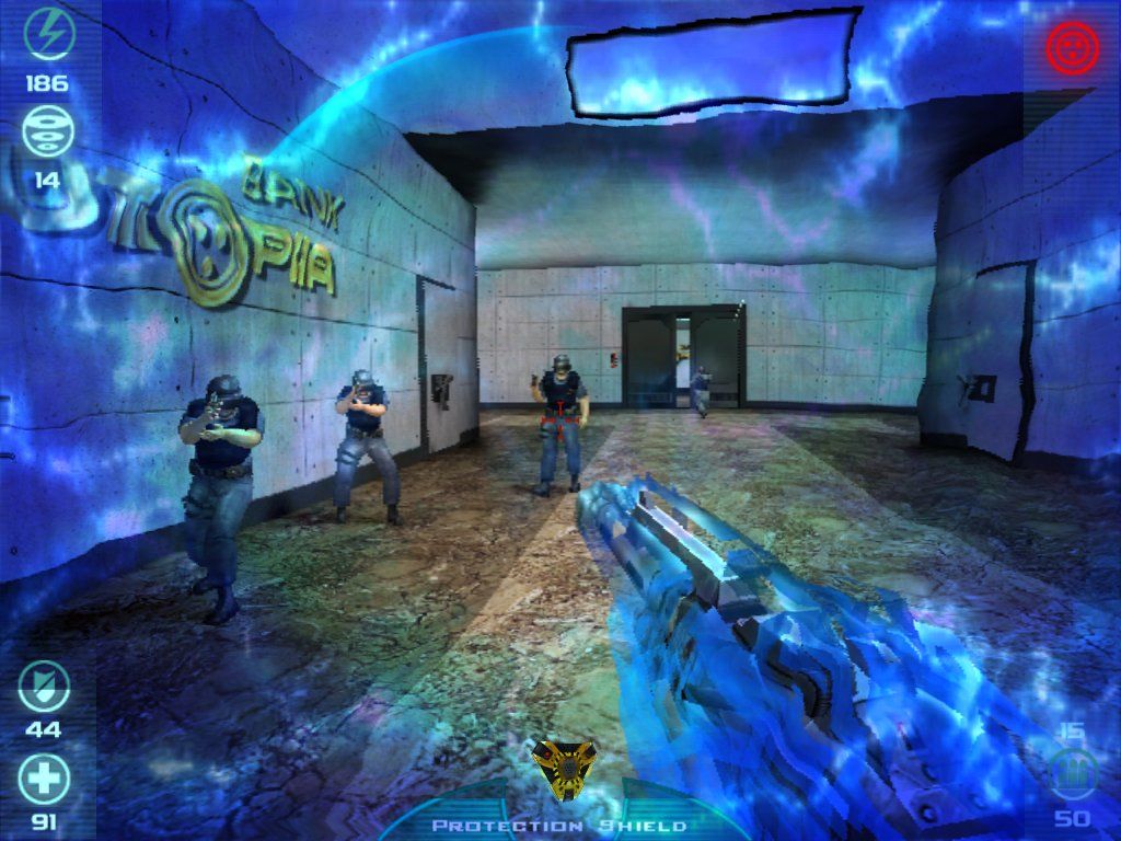 Utopia City (Windows) screenshot: Protection shield engaged!