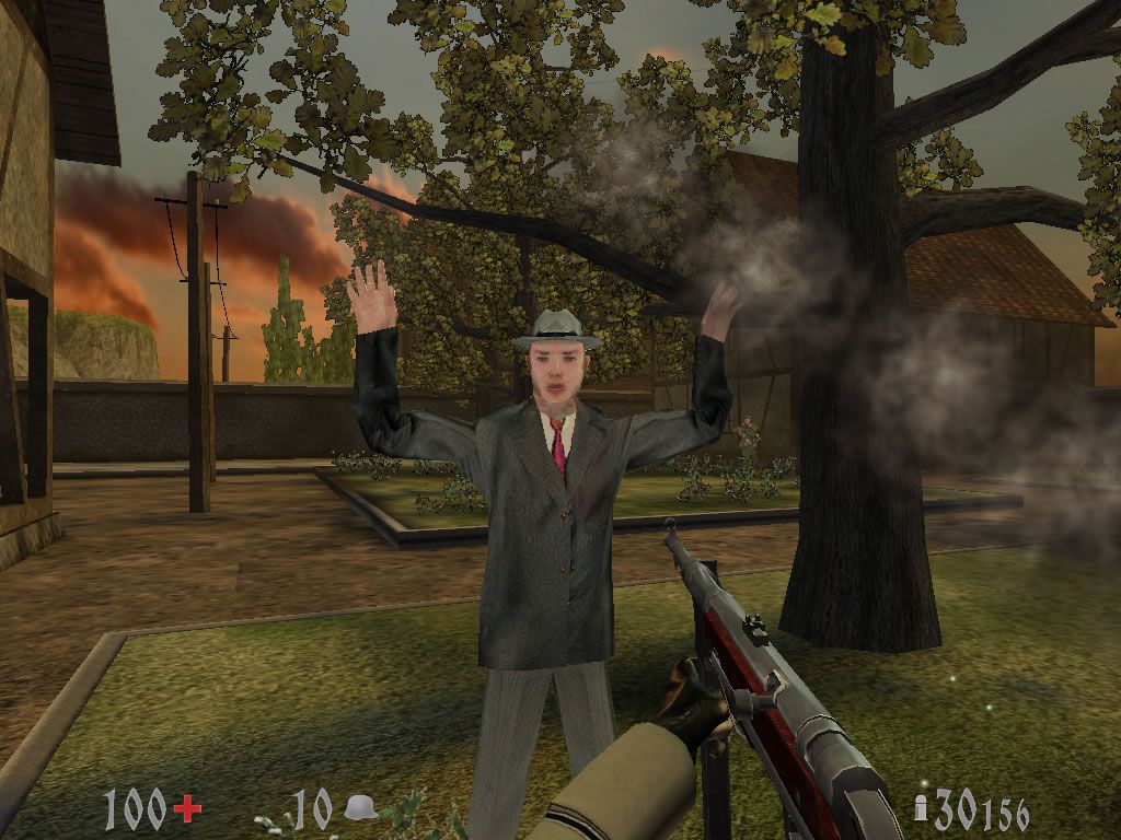 Wolfschanze (Windows) screenshot: There are civilians who won't shoot you and surrender.
