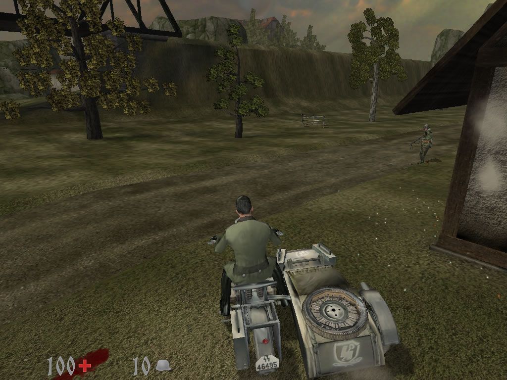 Wolfschanze (Windows) screenshot: Riding a bike.