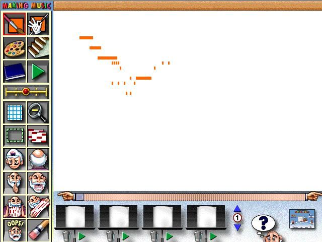 Morton Subotnick's Making Music (Windows) screenshot: Paint your music on-screen.
