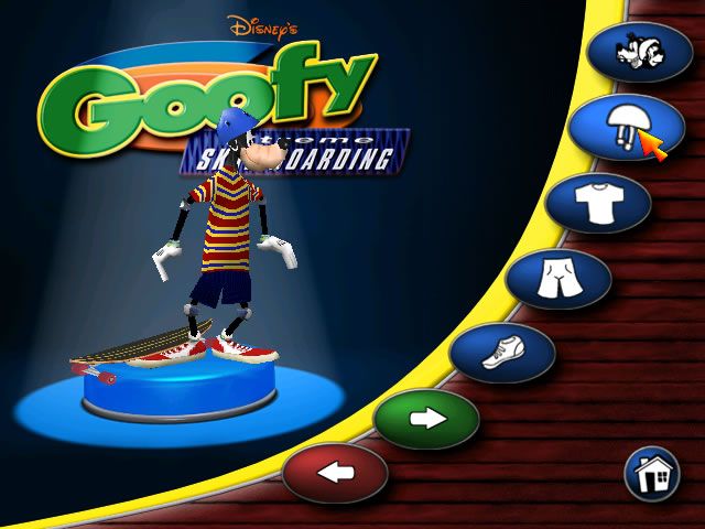Disney's Extremely Goofy Skateboarding (Windows) screenshot: Define Goofy's outfit.