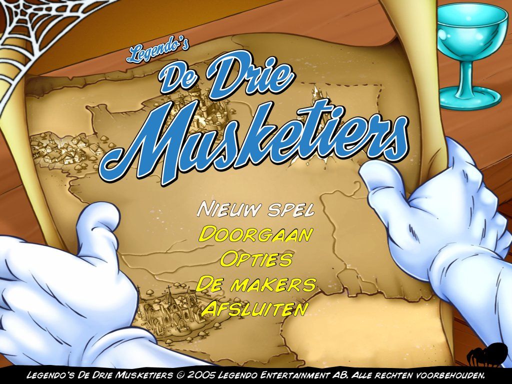 Legendo's The Three Musketeers (Windows) screenshot: Main menu (Dutch version)
