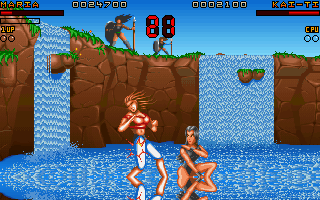 Ultimate Body Blows (DOS) screenshot: Maria vs Kai-Ti