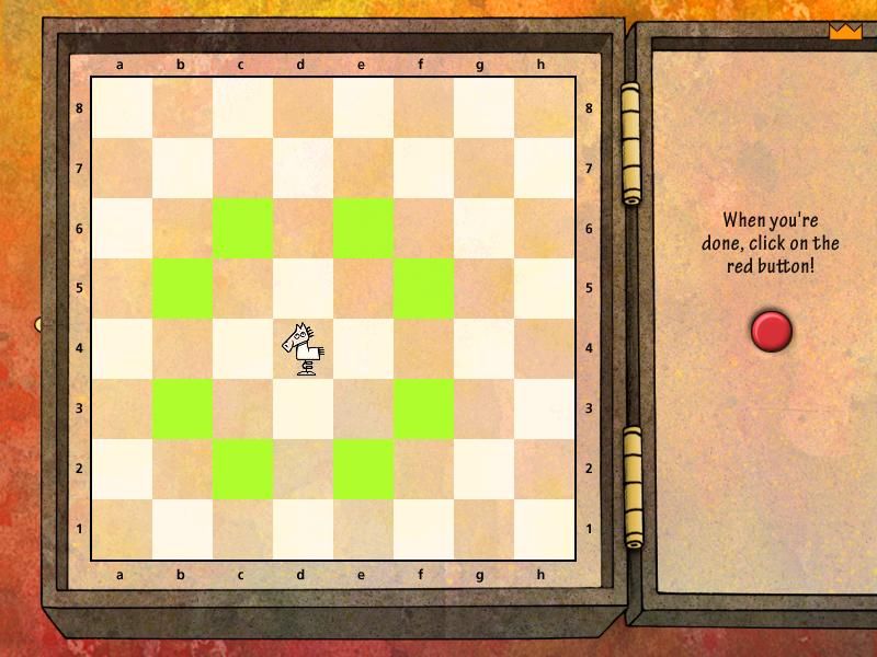 Learn to Play Chess with Fritz & Chesster 2: Chess in the Black Castle (Windows) screenshot: And the knight?