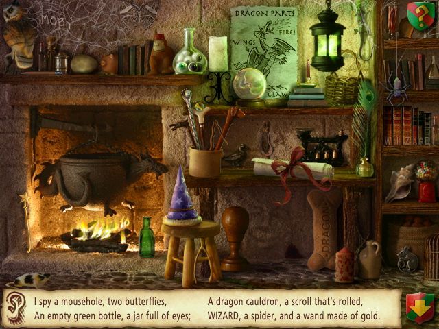 I Spy: Fantasy (Windows) screenshot: A rather dusty wizard's room