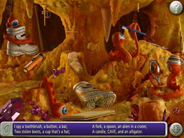 I Spy: Fantasy (Windows) screenshot: Aliens in the cave!