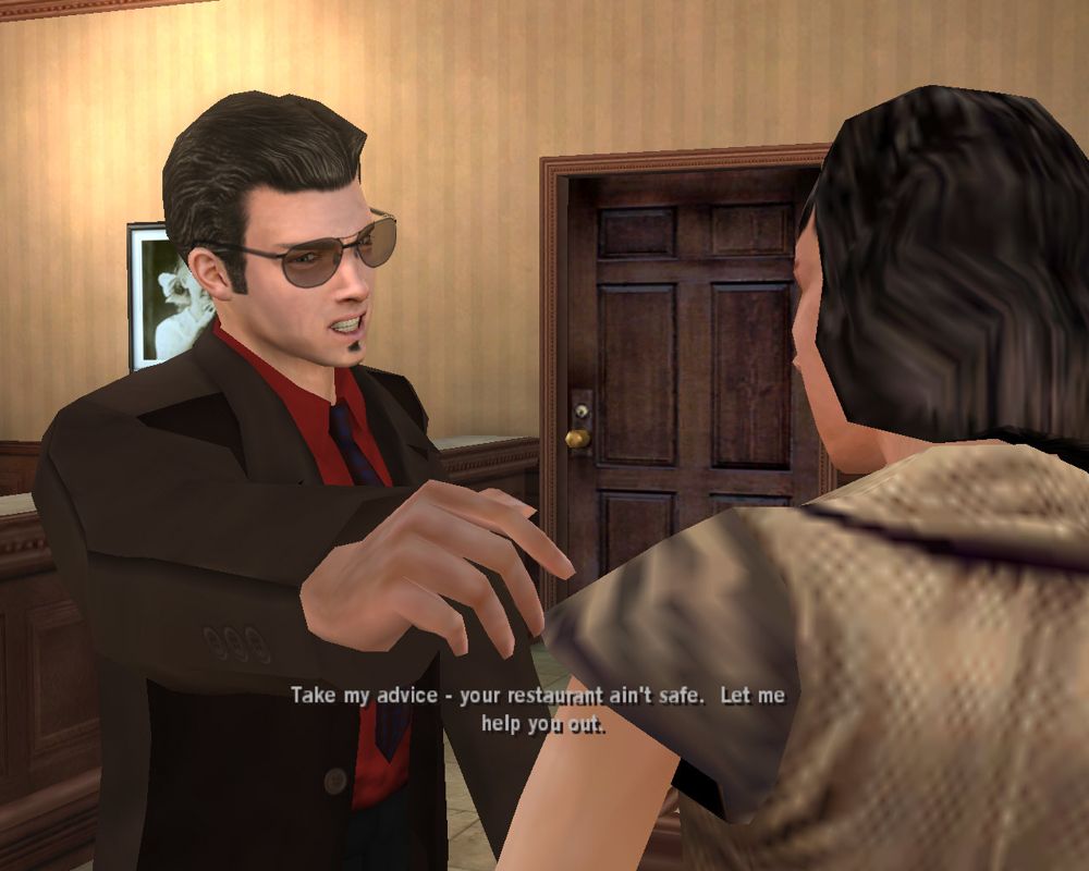 The Godfather: The Game (Windows) screenshot: Extorting a business.