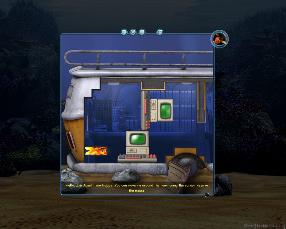 The Fish Fillets II (Windows) screenshot: The tutorial first level.