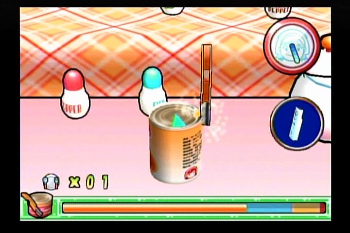Cooking Mama: Cook Off (Wii) screenshot: Flick the Wiimote to open a can.