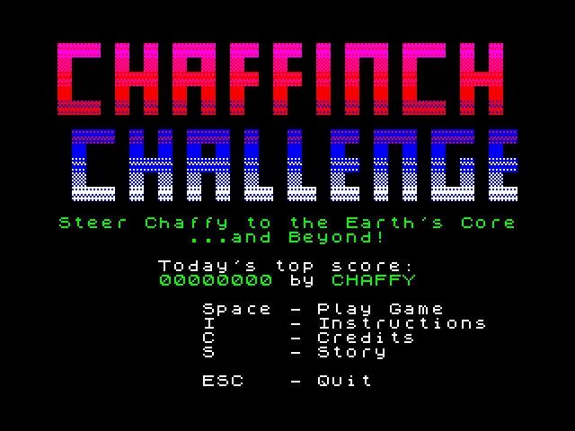 Chaffinch Challenge (Windows) screenshot: Title screen