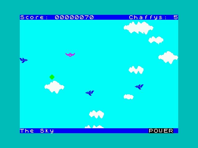 Chaffinch Challenge (Windows) screenshot: Level 1. Chaffy flaps his way through the congested clouds.