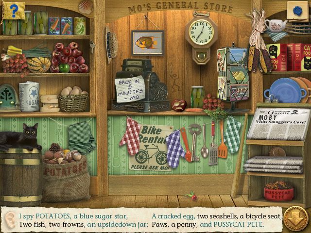 I Spy: Treasure Hunt (Windows) screenshot: The General Store - notice the newspaper headlines!