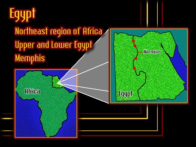 Ancient Egypt (Windows) screenshot: A little geography lesson