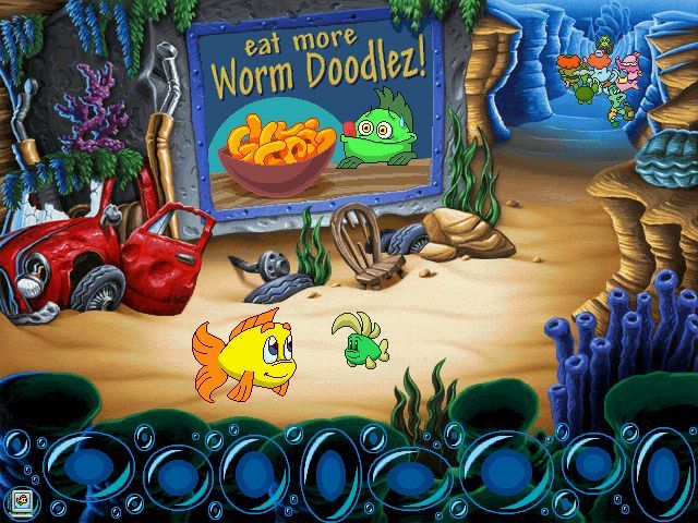 Freddi Fish 5: The Case of the Creature of Coral Cove (Windows) screenshot: Worm Doodlez, ugh!