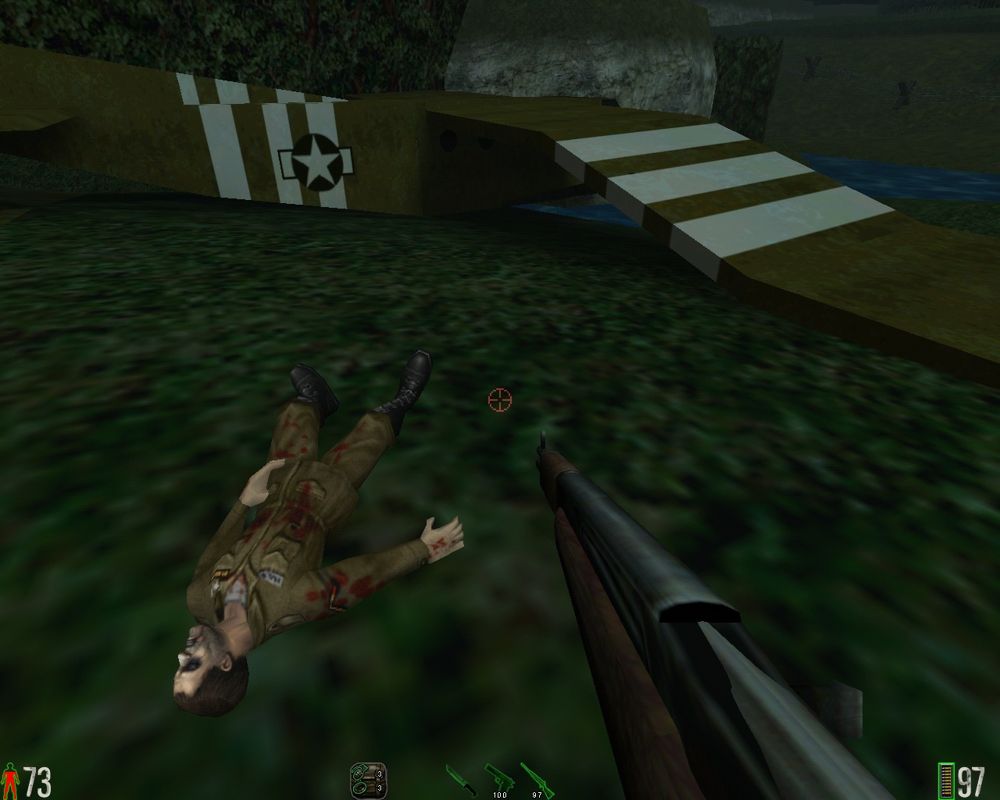 Elite Forces: WWII - Normandy (Windows) screenshot: Glider casualty