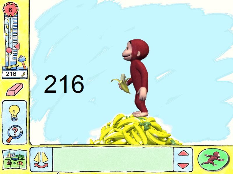 Curious George: Downtown Adventure (Windows) screenshot: George enjoying the fruits of his labors