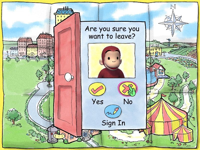 Curious George: Downtown Adventure (Windows) screenshot: Leaving so soon?