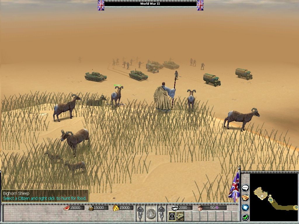 Empires: Dawn of the Modern World (Windows) screenshot: British Forces cross the desert.