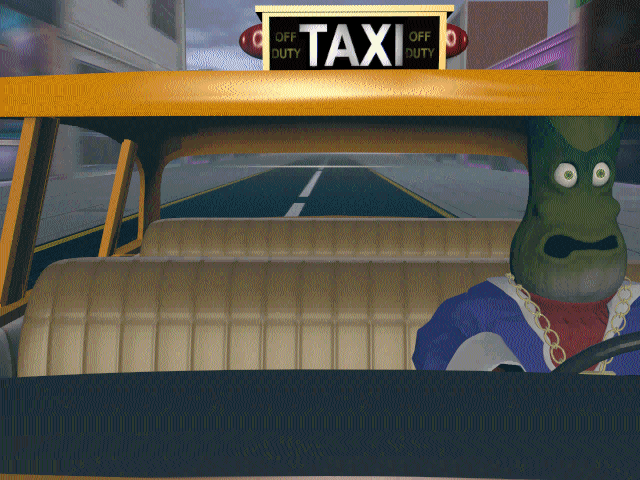 Animal (DOS) screenshot: Taxi cut-scene