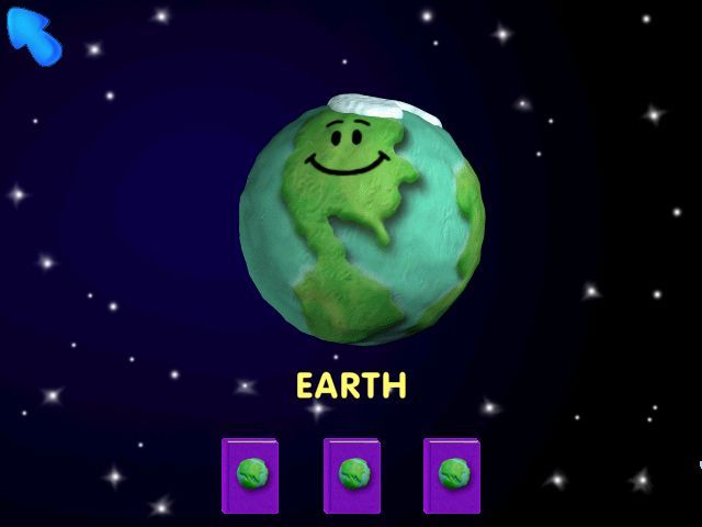Blue's Clues Kindergarten (Windows) screenshot: Push the buttons to learn different facts about the earth...