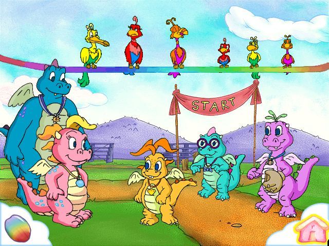 Dragon Tales: Learn & Fly With Dragons (Windows) screenshot: The three little dragons are finally ready to fly!