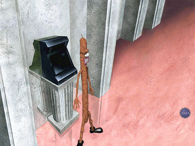 Animal (DOS) screenshot: Arriving after teleportation.