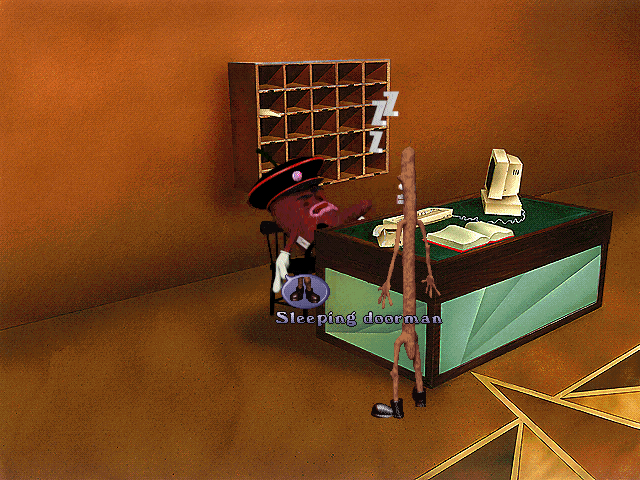 Animal (DOS) screenshot: Sleeping doorman