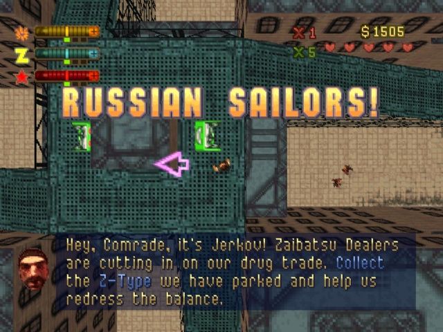 Grand Theft Auto 2 (PlayStation) screenshot: It's Jerkov from the Russian Mafia.