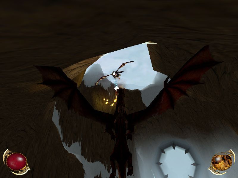 Drakan: Order of the Flame (Windows) screenshot: Boss-fight vs an Ice-Dragon