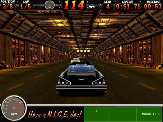 Have a N.I.C.E. day! (Windows) screenshot: Driving through a tunnel.