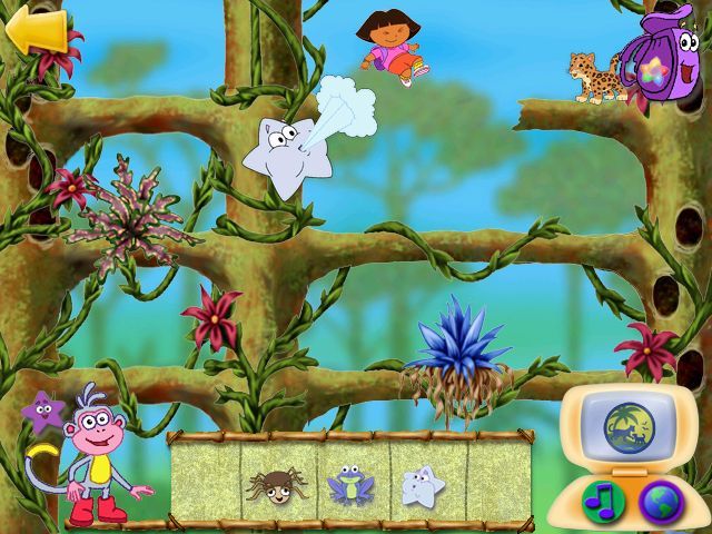 Dora the Explorer: Animal Adventures (Windows) screenshot: Gusty the Explorer star helps out at a particularly tricky spot.