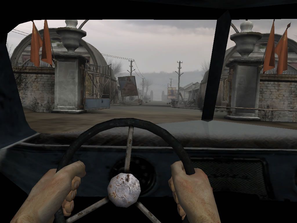 You Are Empty (Windows) screenshot: You get to drive the trabant, but not as an interactive game sequence.