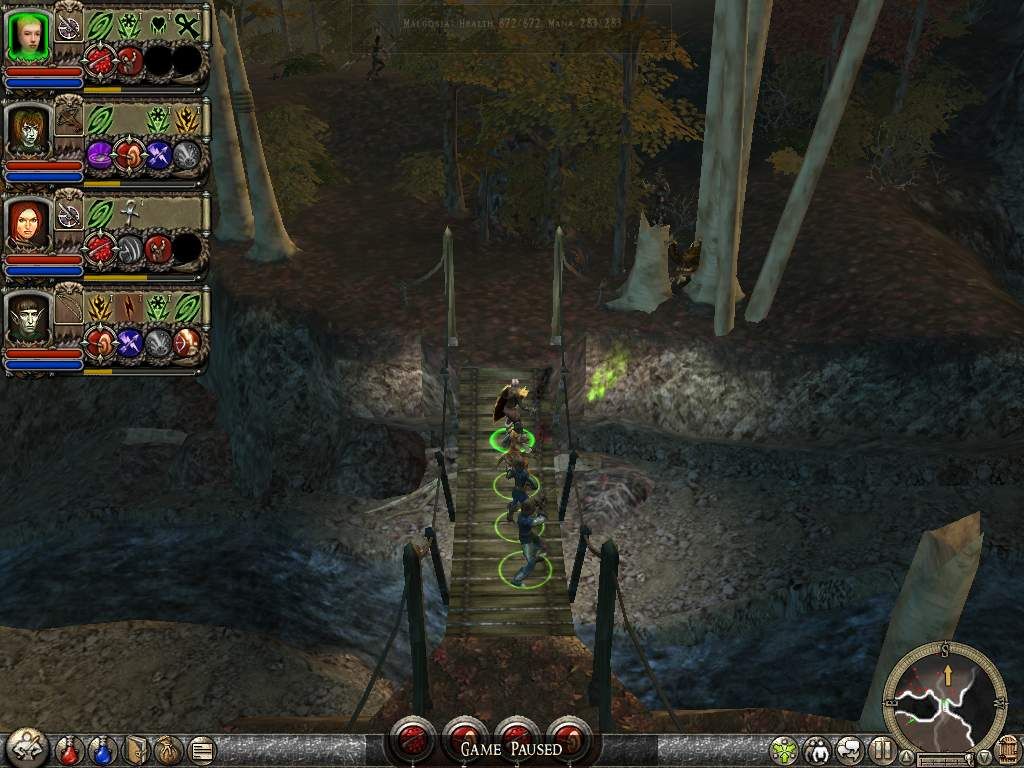 Dungeon Siege II: Broken World (Windows) screenshot: On the bridge