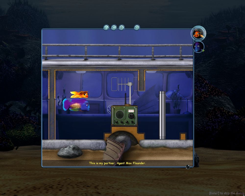 The Fish Fillets II (Windows) screenshot: The second tutorial level.