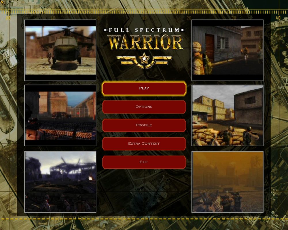 Full Spectrum Warrior (Windows) screenshot: Main menu