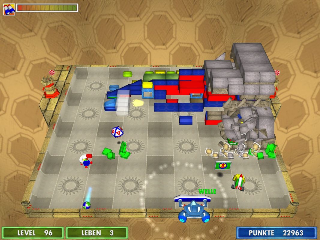 Strike Ball 2 Deluxe (Windows) screenshot: The ball went out of the field.