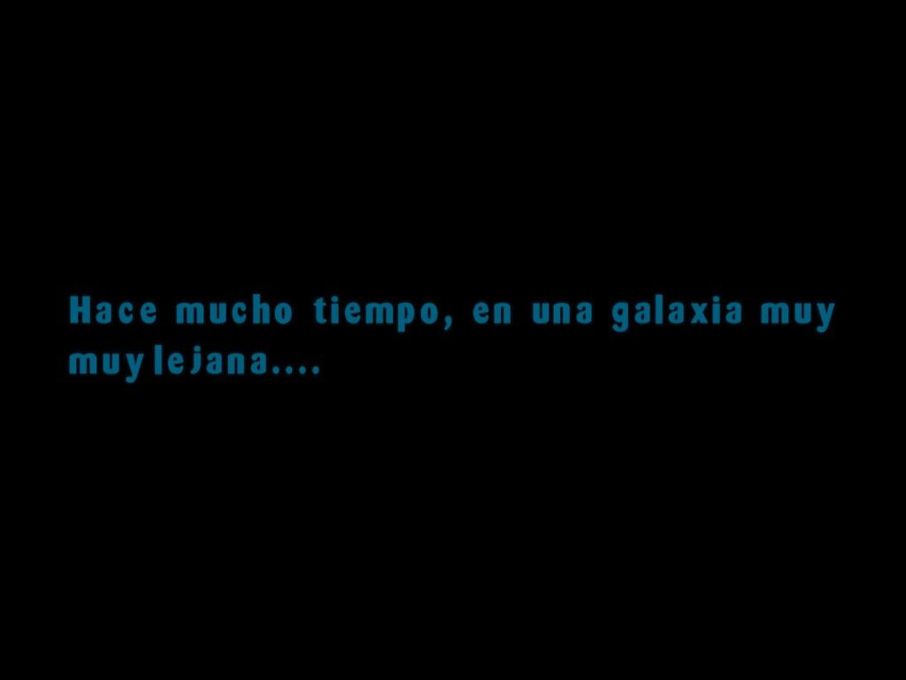 LEGO Star Wars: The Video Game (Windows) screenshot: The typical intro text in the Spanish edition