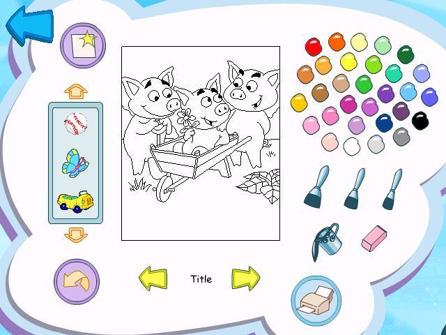 Dora the Explorer: Fairytale Adventure (Windows) screenshot: Paint, add stickers, print