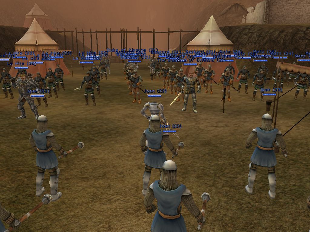 Wars and Warriors: Joan of Arc (Windows) screenshot: Jean and her army in the action mode