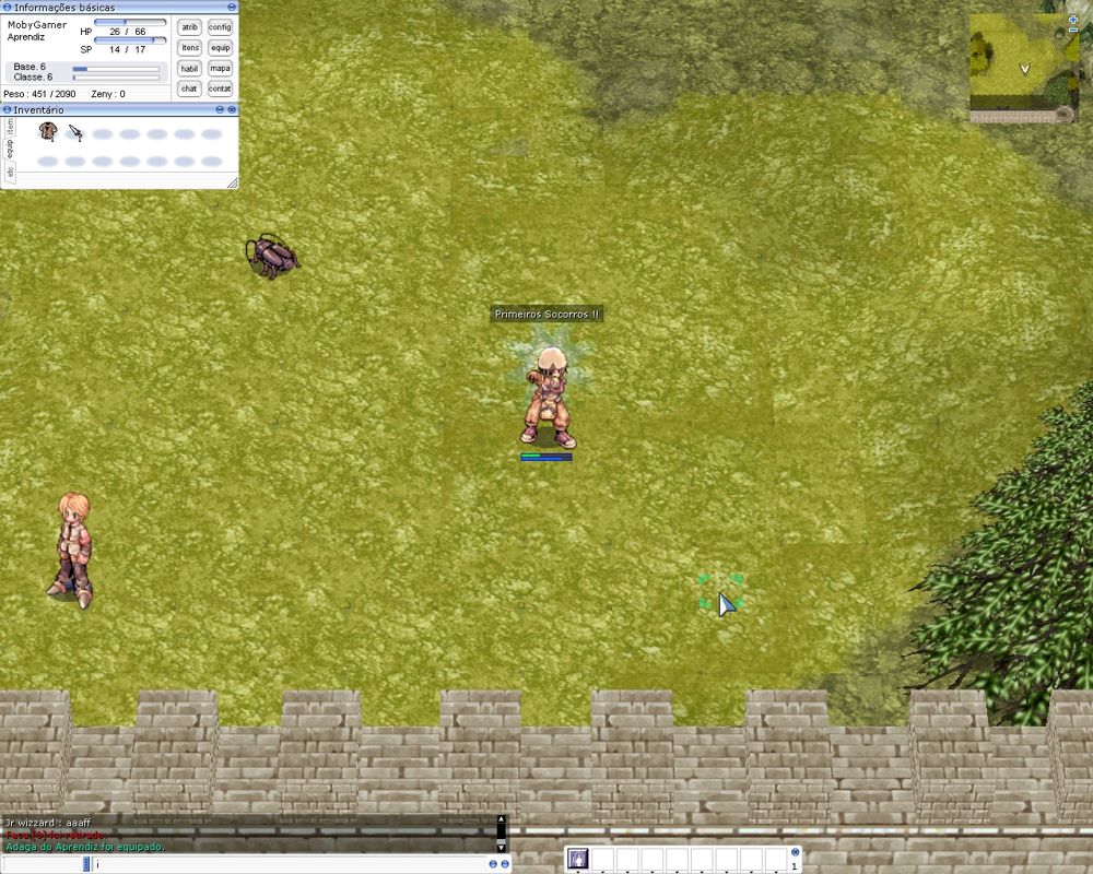 Ragnarök Online (Windows) screenshot: Using the first-aid skill.