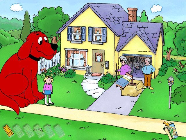 Clifford the Big Red Dog: Reading (Windows) screenshot: Helping the neighbors clean up.