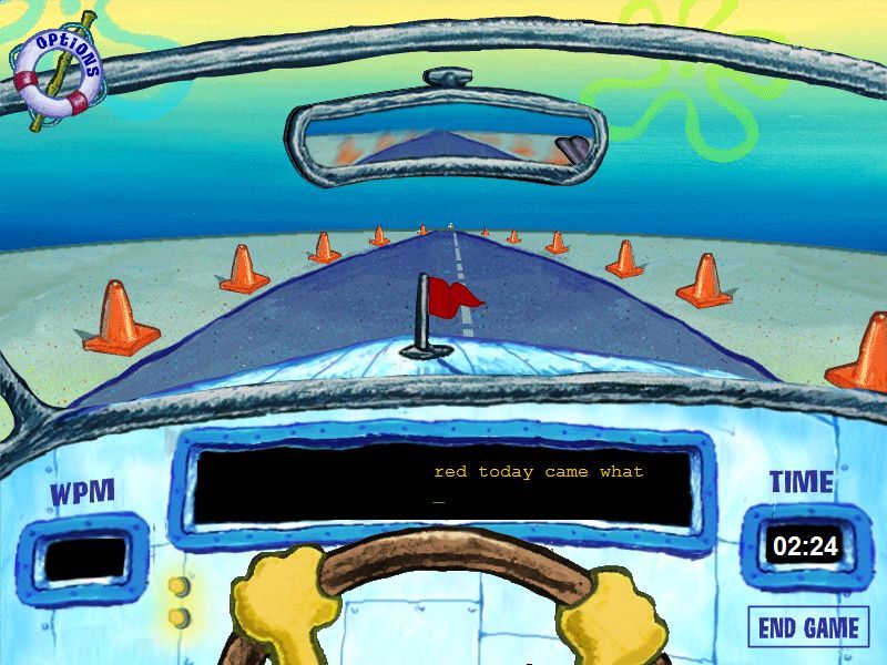 SpongeBob SquarePants: Typing (Windows) screenshot: Typing and driving!