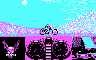 Harley-Davidson: The Road to Sturgis (DOS) screenshot: The hill climb event (CGA)