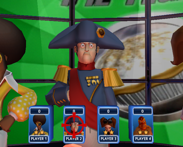 Buzz! The Mega Quiz (PlayStation 2) screenshot: Napoleon in Pie Fight