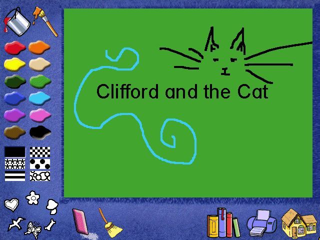 Clifford the Big Red Dog: Reading (Windows) screenshot: You can paint the pages, listen to Emily read it...