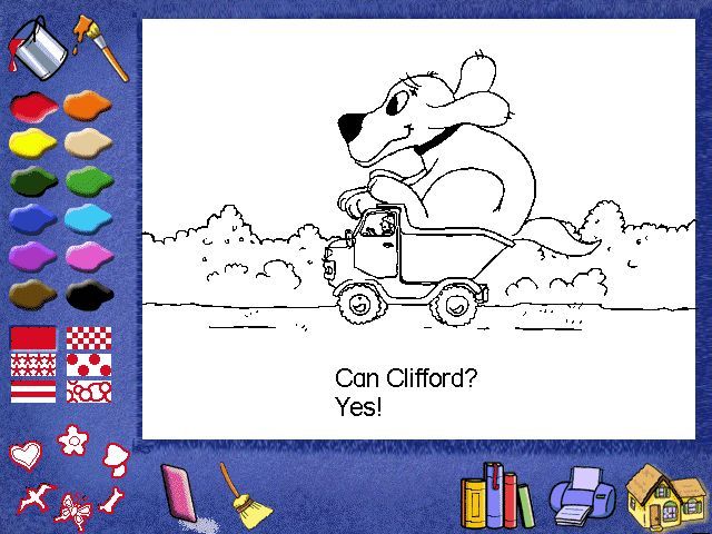 Clifford the Big Red Dog: Reading (Windows) screenshot: ...or print it out to read and color later