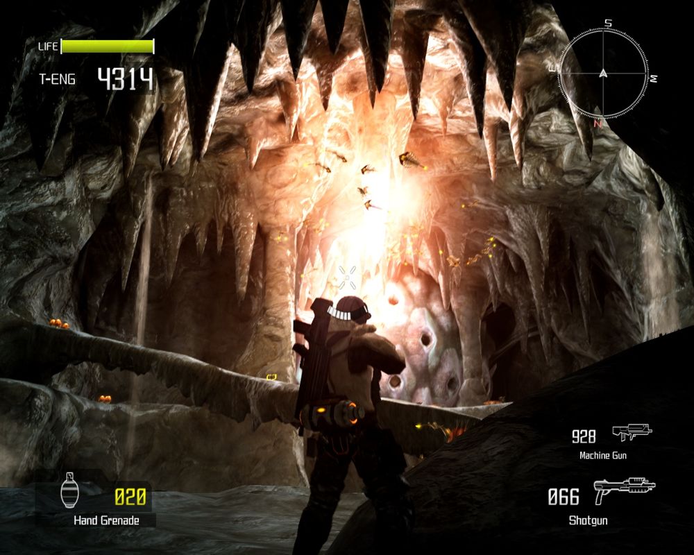 Lost Planet: Extreme Condition (Windows) screenshot: Inside a gorgeous-looking cavern.